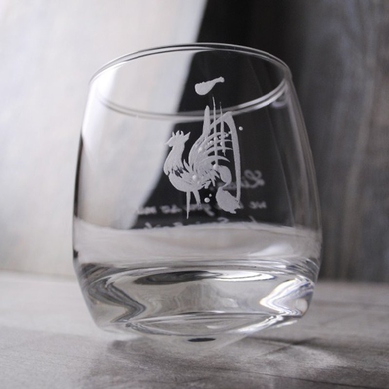 270cc [12 Zodiac Commemorative Edition Gift] Unitary Rooster Twelve Zodiac Whiskey Cup Shaker Cup - Bar Glasses & Drinkware - Glass Gray