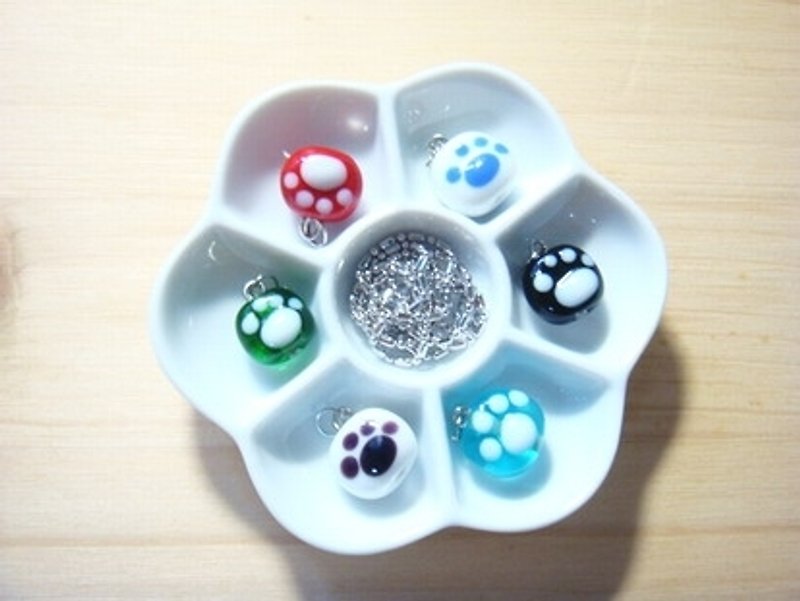 Yuzu Lin Liuli-Little Meat Palm-Necklace-A total of six colors to choose from - สร้อยคอ - กระจกลาย หลากหลายสี