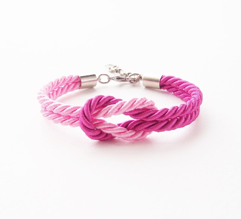 Pink marine bracelet - tie the knot bracelet - สร้อยข้อมือ - วัสดุอื่นๆ สึชมพู