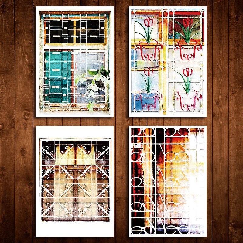 Old House Yan - Window Flower Postcard - 001.058.063.072 - การ์ด/โปสการ์ด - กระดาษ 