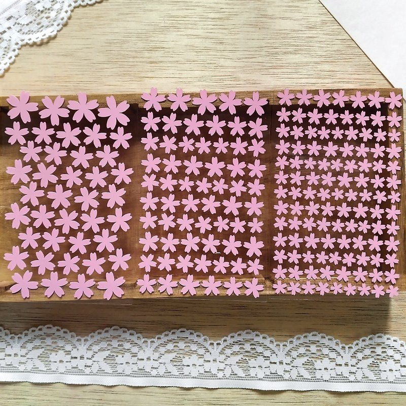 櫻花貼紙 3張組 - 貼紙 - 防水材質 粉紅色