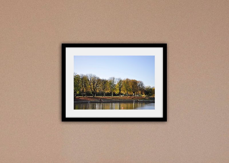 攝影  德國 漢堡 湖邊I (不含框/可加價購框) - 掛牆畫/海報 - 紙 金色