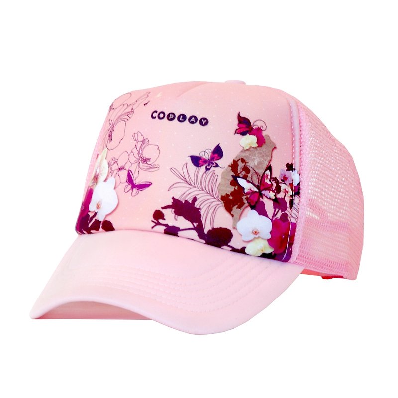 COPLAY設計包 | 台灣蘭花｜網帽 ｜棒球帽 - 帽子 - 其他材質 粉紅色