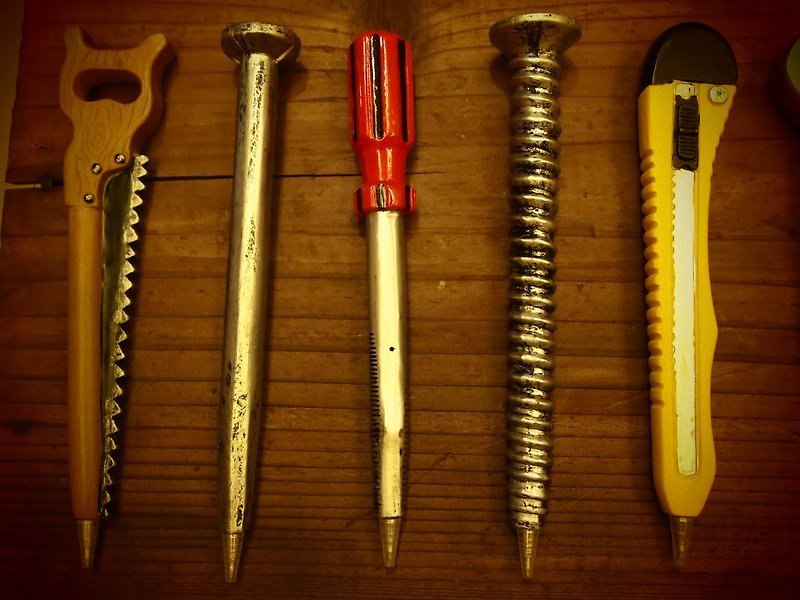工業風造型工具筆-釘子 - การ์ด/โปสการ์ด - วัสดุอื่นๆ สีเทา