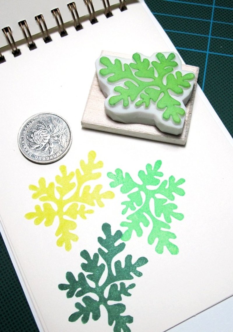 Apu handmade chapter wild fern leaf seal hand stamp - ตราปั๊ม/สแตมป์/หมึก - ยาง 