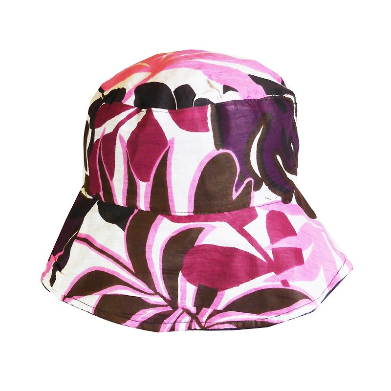 ATIPA หมวกปีกสั้น Boho Chic Style ป้องกันแดด UV ใส่ได้ทั้งสองด้าน - หมวก - ผ้าฝ้าย/ผ้าลินิน สีม่วง