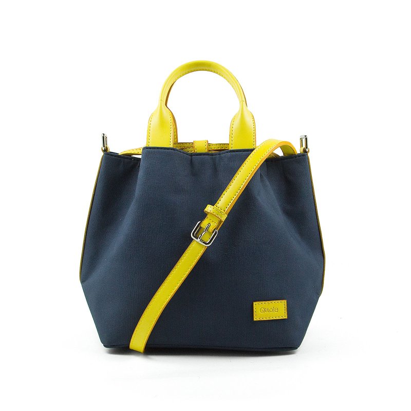 【桶型包 Bucket bag 】 :: 深藍 :: 側背水桶包 束口包 - 側背包/斜背包 - 其他材質 藍色
