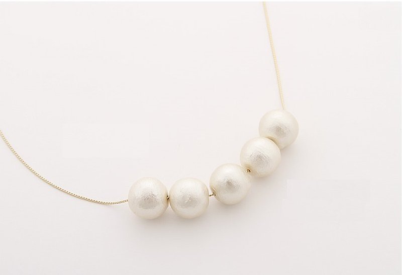 【JewCas】Cotton Pearl Necklace / JC2139 - สร้อยคอ - โลหะ 