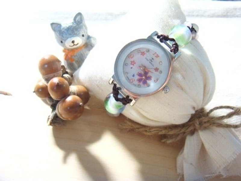 柚子林手工琉璃 - 手錶 - 設計款 - 愛戀 - 女裝錶 - 玻璃 粉紅色