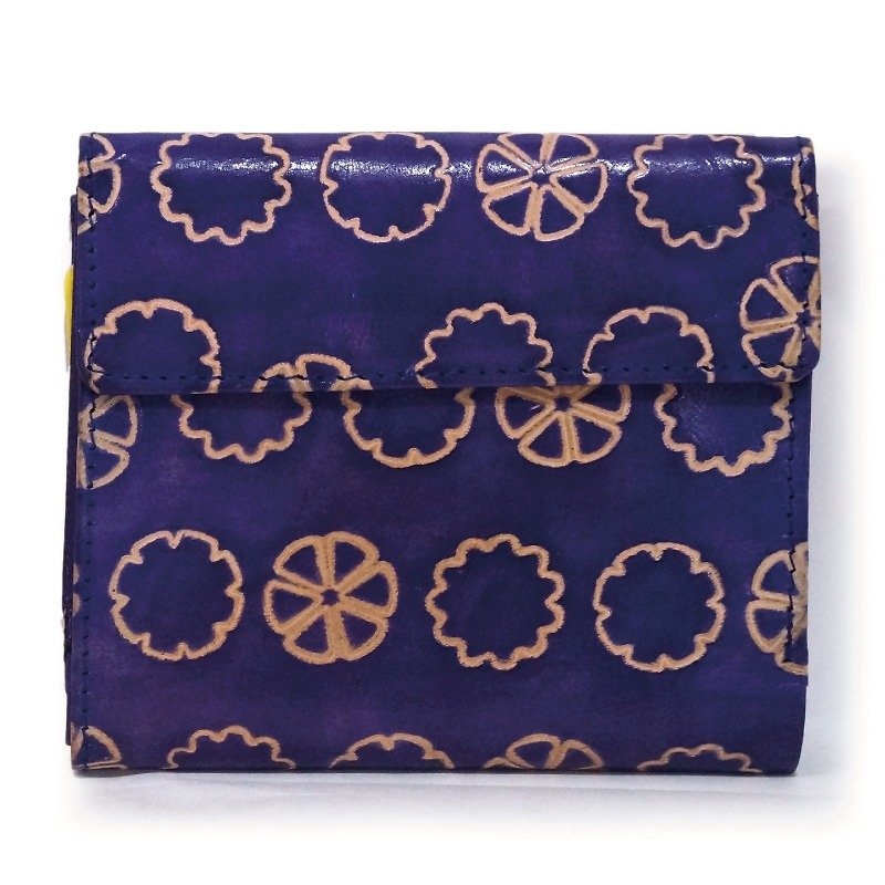 Earth tree fair trade- "suede" series - short goatskin folder (Fireworks _ blue) - Wallets - Genuine Leather 