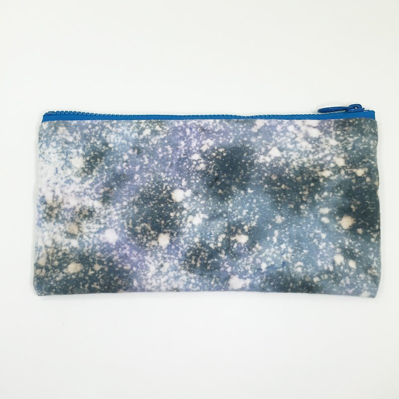 Cosmetic pencil pouch rendered hand-dyed [Star] - Pencil Cases - Other Materials Blue