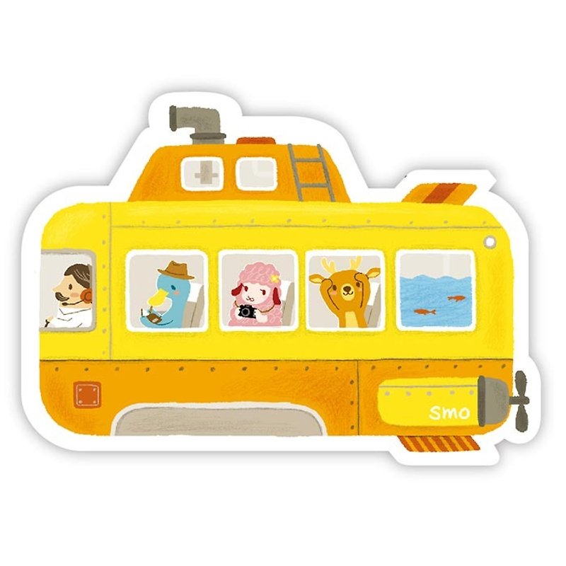 [Poca] 小鎮旅遊造型明信片：大黃潛艇 - 心意卡/卡片 - 紙 黃色