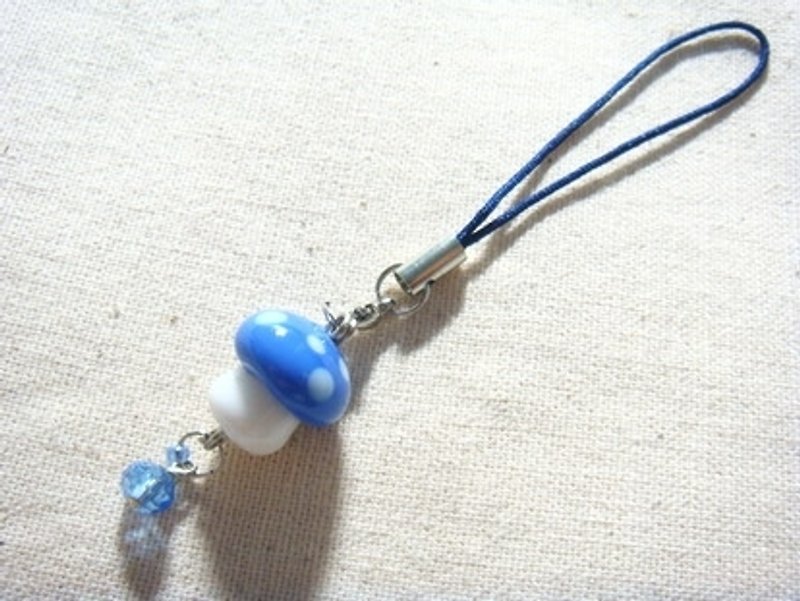 柚子林琉璃 - 超級愛瑪莉 之 QQ小香菇 天空藍 - 吊飾 - 玻璃 藍色