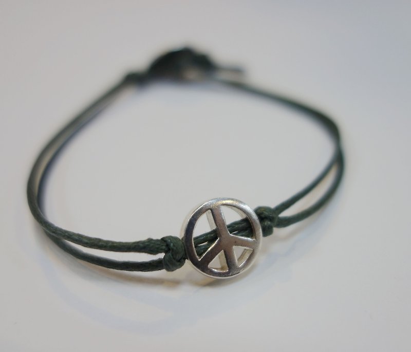 ~ M + Bear ~ Peace PEACE 925 sterling silver bracelets - สร้อยข้อมือ - โลหะ สีเขียว