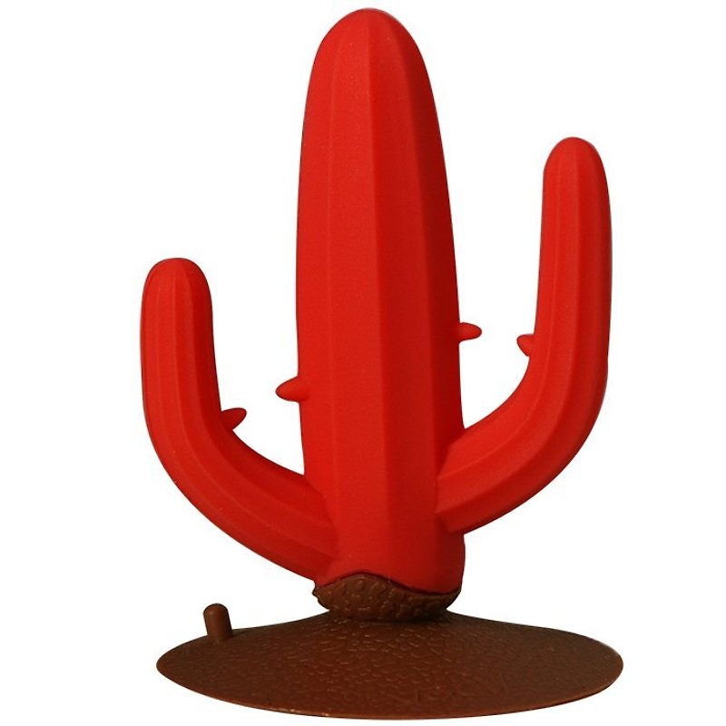 Vacii Cactus Desktop Wire Holder-Red - ที่เก็บสายไฟ/สายหูฟัง - ซิลิคอน สีแดง