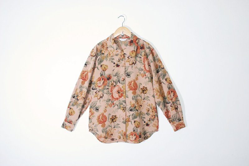 {:::Giraffe 長頸鹿人:::}咖啡花園古著襯衫 - Women's Shirts - Other Materials Brown