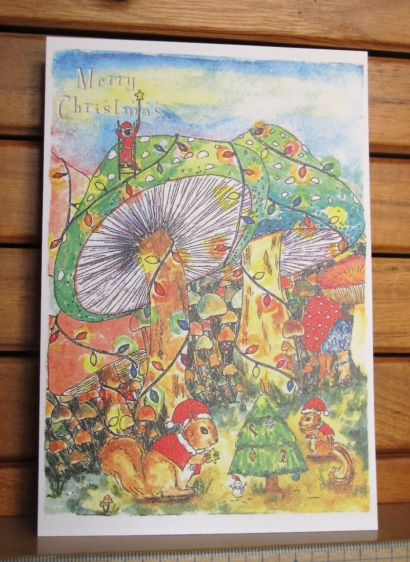 Mushroom Christmas postcard - Cards & Postcards - Paper Green