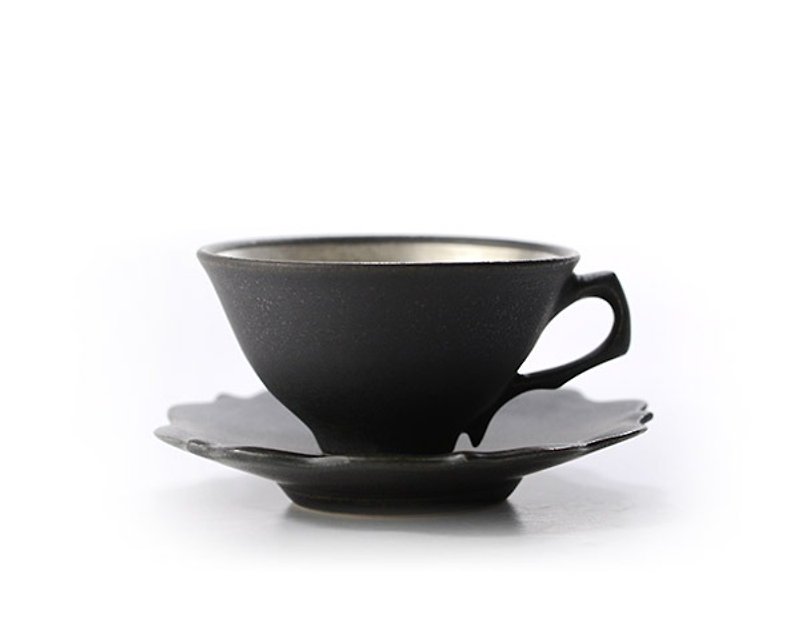 Evening twilight black glaze silver color mugs C & amp; S ver2 (S) - Mugs - Other Materials Black