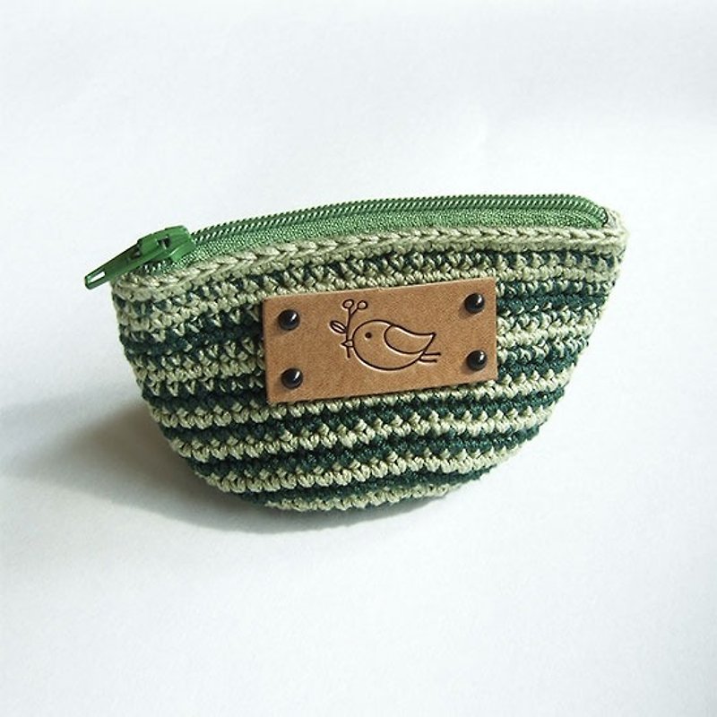 [Colorvor] 手工編織立體零錢包--原野小鳥 - กระเป๋าใส่เหรียญ - วัสดุอื่นๆ สีเขียว