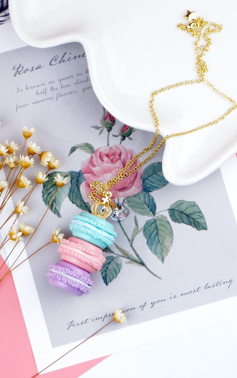 Crown Little Macarons Necklace - Necklaces - Other Materials Multicolor