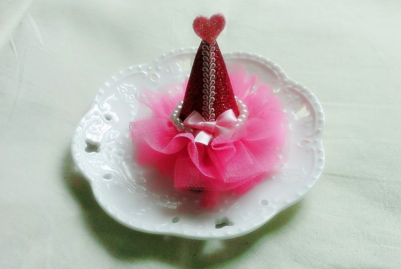 PATRY veil birthday party hats veil hat hairpin - (Pink) - Bibs - Other Materials 