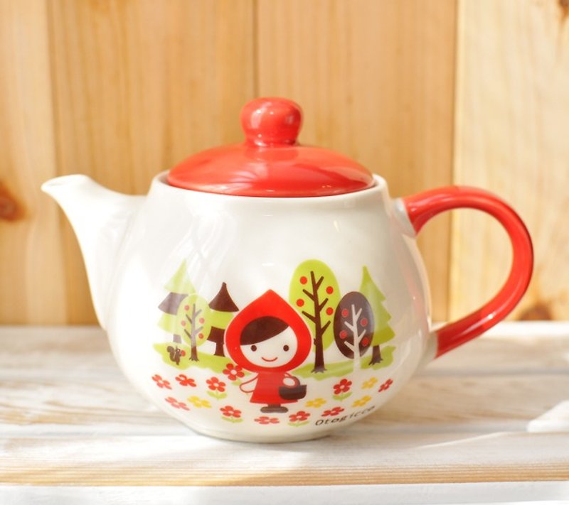 [Decole] Otogicco series Little Red Riding Hood Big Bad Wolf Flower teapot (with strainer) - Final Group B - Teapots & Teacups - Other Materials Multicolor