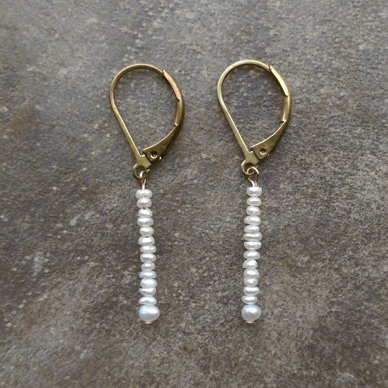 マイクロン真珠のイヤリング真鍮 - ピアス・イヤリング - 宝石 