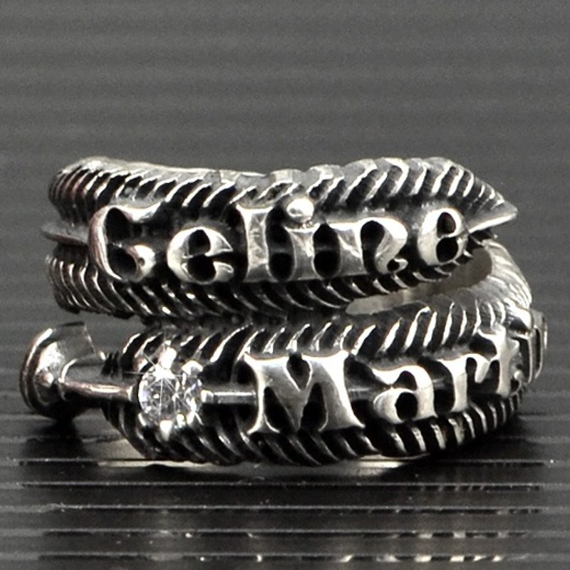 Customized .925 Sterling Silver Jewelry FER00001-Feather Ring - General Rings - Other Metals 