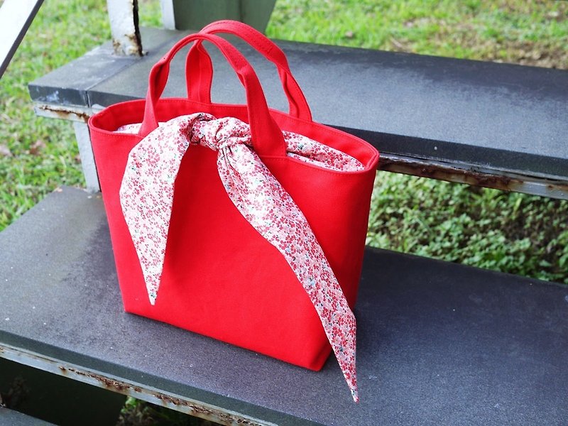 特別なパッケージをドラッグして結ばタオル - 赤い花のセクション - トート・ハンドバッグ - その他の素材 レッド