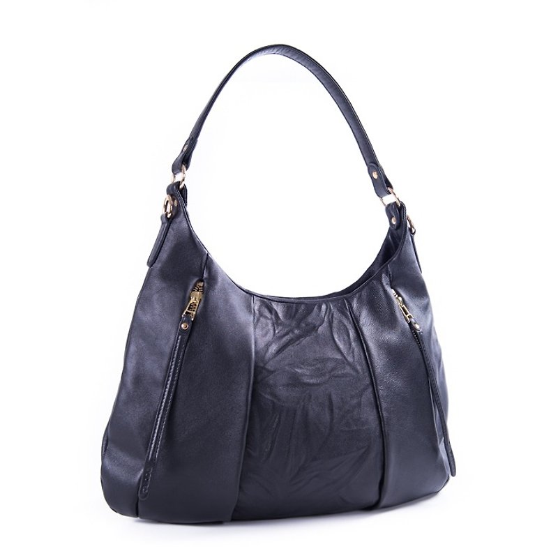 Patina Custom Sabina hobo bag handmade leather handbag shoulder bag · · side backpack - Handbags & Totes - Genuine Leather Black