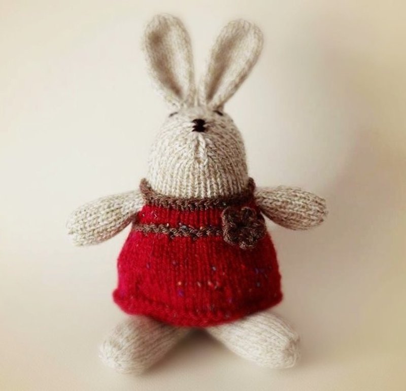 手織娃娃 ♀ 聖誕兔兔 - ตุ๊กตา - วัสดุอื่นๆ สีแดง