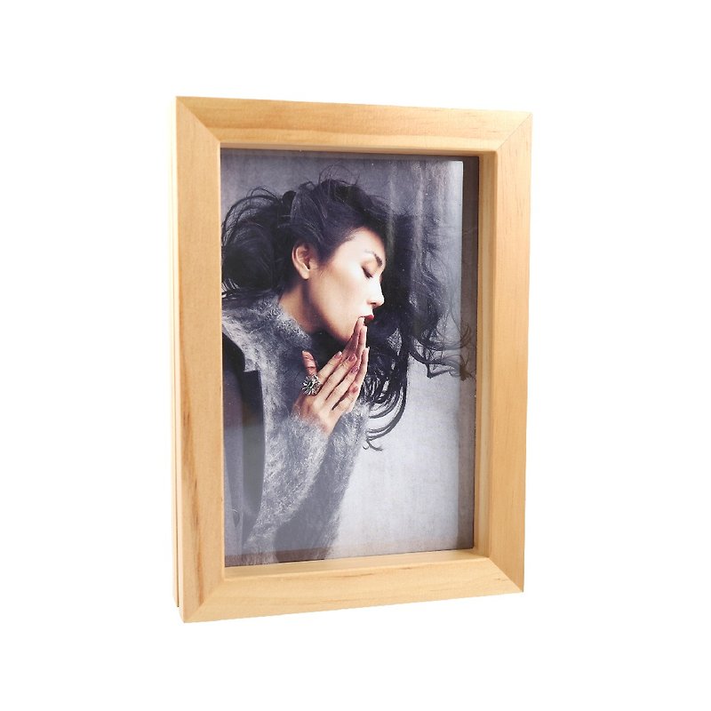 Two-sided Magnetic Wooden Frame-5X7 - Picture Frames - Wood Khaki