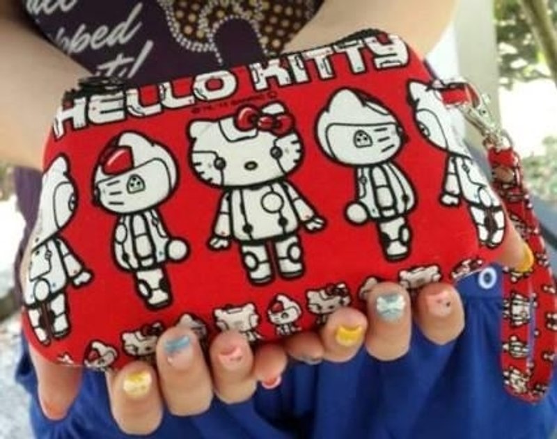 限量Hello Kitty機器人貓幸福 手拿萬用包 - 長短皮夾/錢包 - 其他材質 紅色