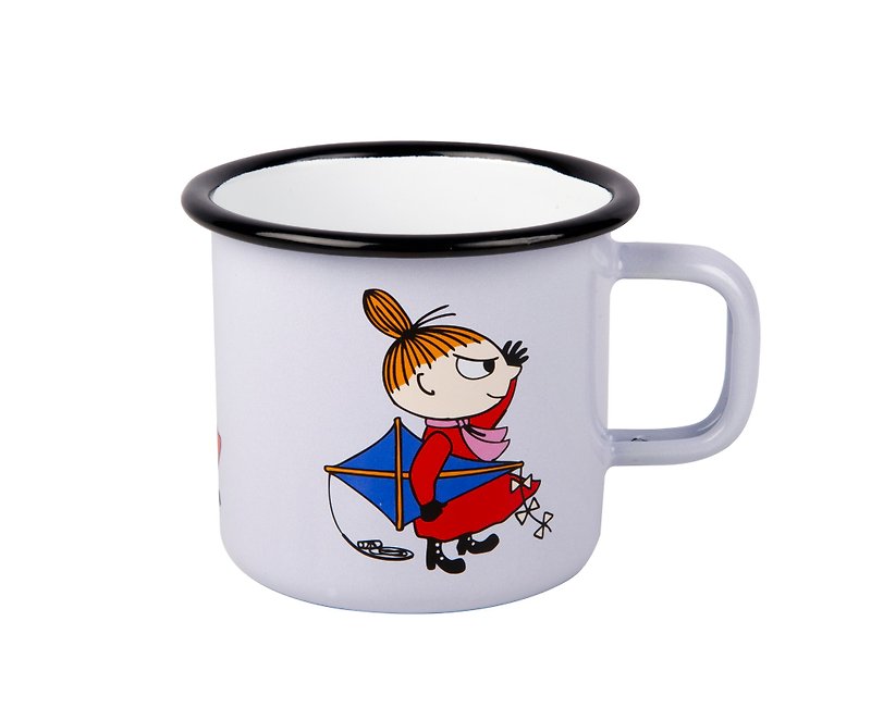Finnish Moomin Moomin enamel mug 3.7 dl (Little) Valentine's Day gift birthday gift exchange - แก้วมัค/แก้วกาแฟ - วัตถุเคลือบ ขาว