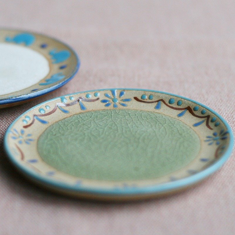 【ブルースソロ]結晶釉セラミック小皿の‧の花火 - 小皿 - その他の素材 ブルー