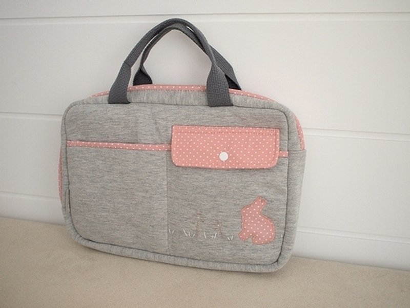 hairmo。草叢兔電腦/ipad包-粉 (13吋) - Laptop Bags - Other Materials Gray