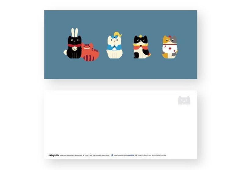 hime's cats 我的貓明信片 愛麗絲 - 卡片/明信片 - 紙 藍色