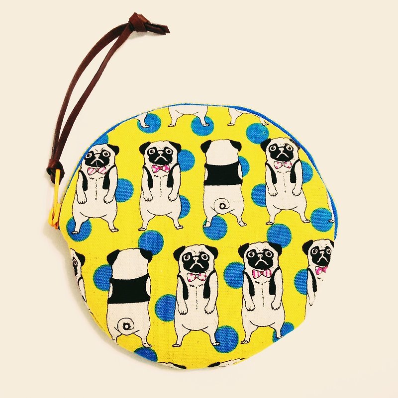 Laughing a yellow French fighting dog...small purse: large 1. B11205-b - Other - Cotton & Hemp Yellow