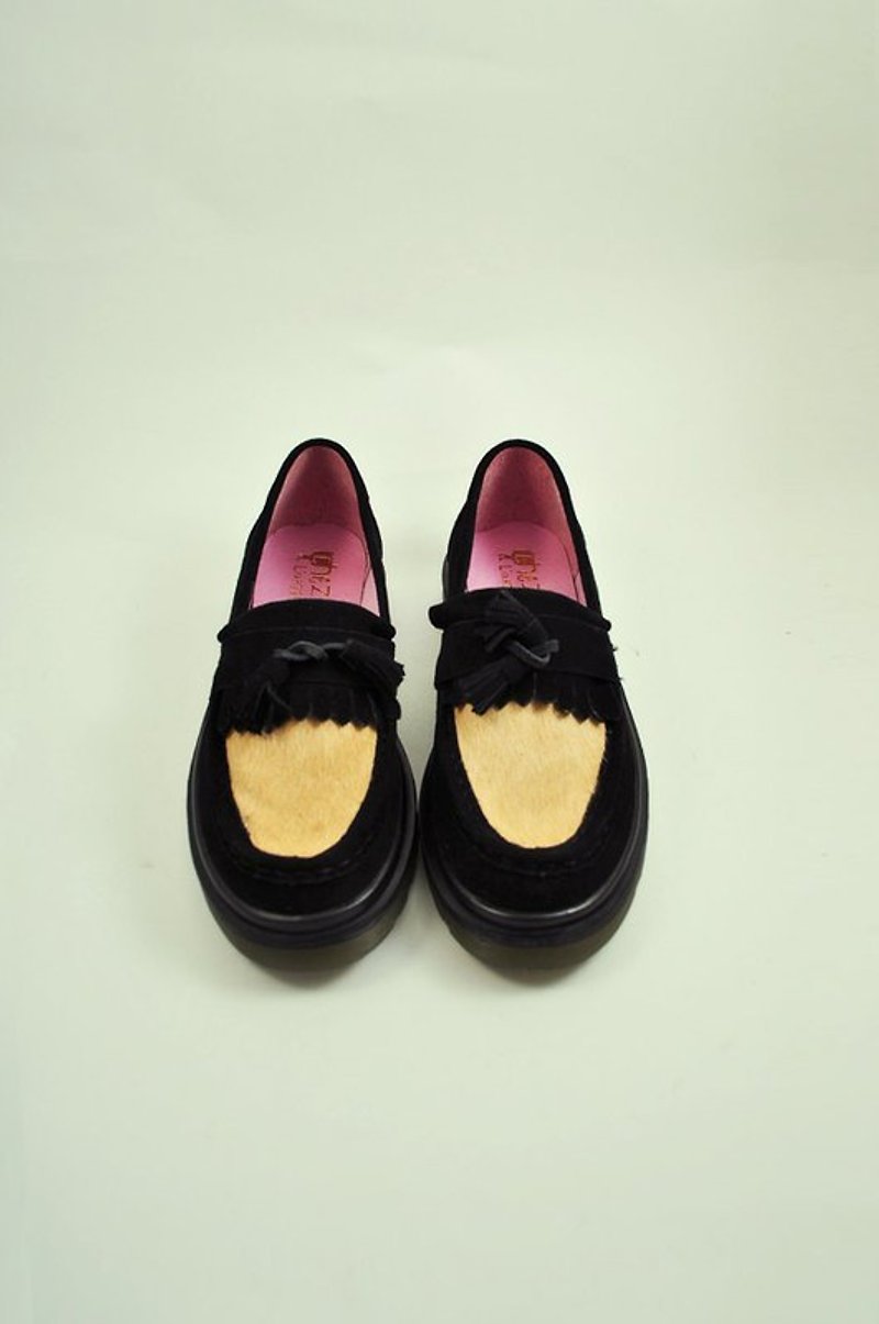 男朋友可以穿這麼帥嘛。大亨小傳厚底紳士絨布樂福 - Men's Casual Shoes - Genuine Leather Black