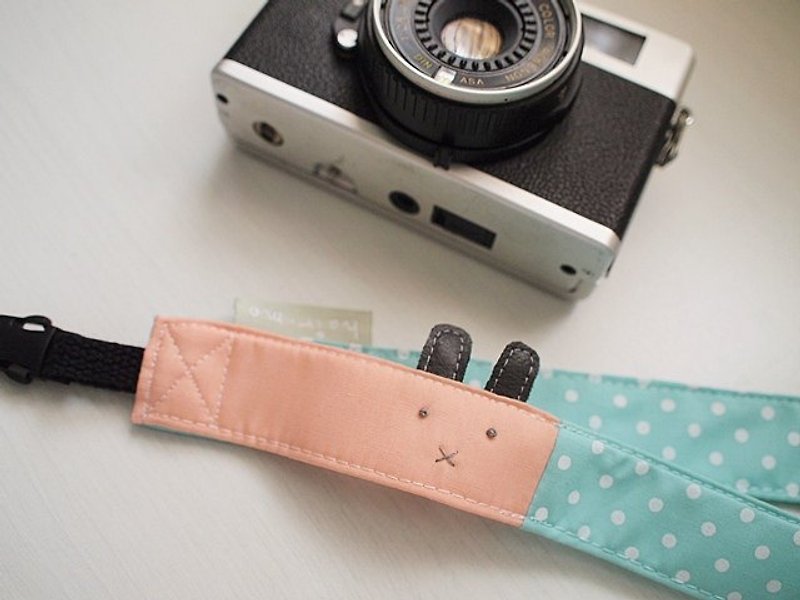 hairmo. X mouth rabbit color single hanging strap + QR skin graft group - Fagus point (hole) - Cameras - Other Materials Pink
