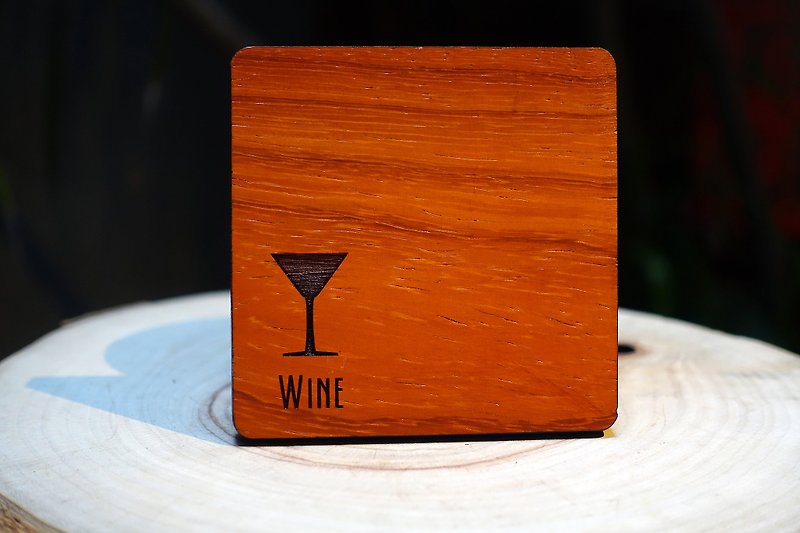 Saw a glass mat design eyeDesign - "WINE" - ที่รองแก้ว - ไม้ 