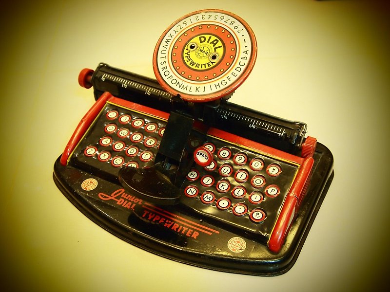 1940 Antique tin toy typewriter 美國紐約鐵皮打字機 - 擺飾/家飾品 - 其他材質 紅色