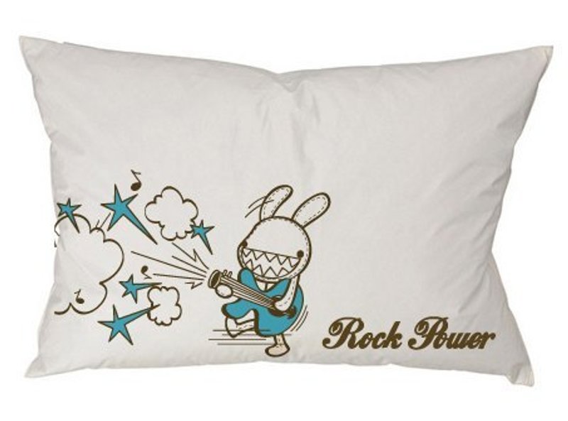 Foufou Pillow Case (Single Entry)-Rock Power (White) - เครื่องนอน - ผ้าฝ้าย/ผ้าลินิน ขาว