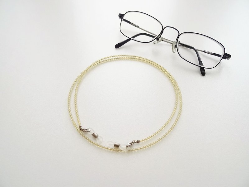 Cultured Citrine Beaded Eyeglasses Holder Chain - Gift for Mom & Dad - Necklaces - Crystal Yellow