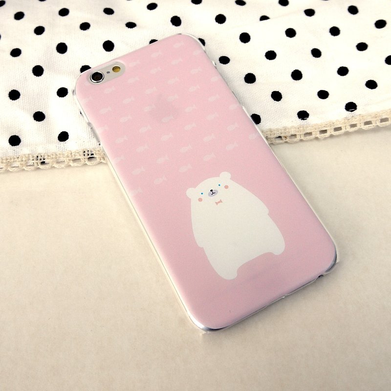 Polar Bear Pink Print Soft / Hard Case for iPhone X,  iPhone 8,  iPhone 8 Plus, iPhone 7 case, iPhone 7 Plus case, iPhone 6/6S, iPhone 6/6S Plus, Samsung Galaxy Note 7 case, Note 5 case, S7 Edge case, S7 case - เคส/ซองมือถือ - พลาสติก สึชมพู