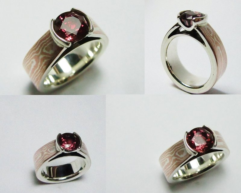 47 element metal craft wood mesh gold ring 13 ~~ - แหวนทั่วไป - โลหะ 