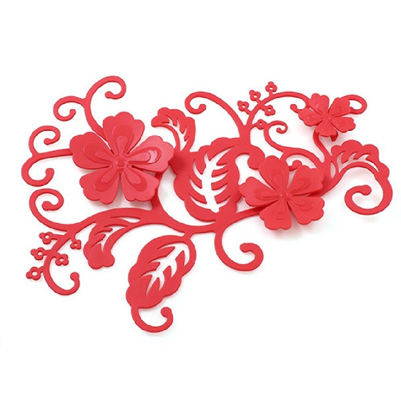 The Peony Garden Wall Deco by LANTO - Wall Décor - Plastic Red