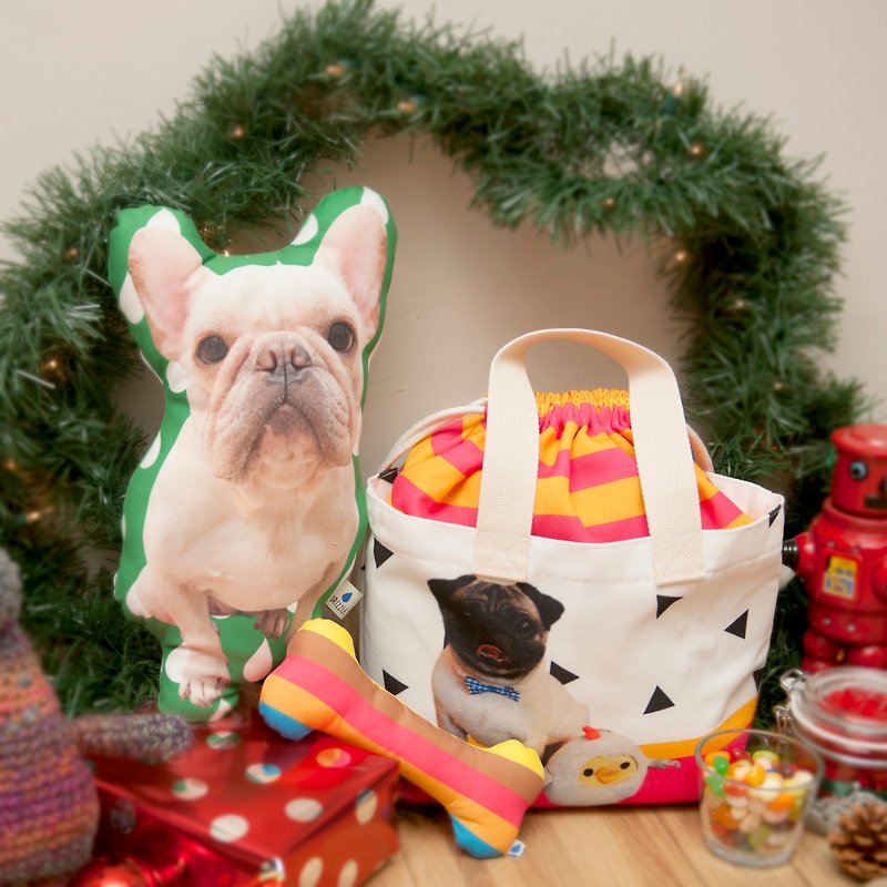 Christmas Shipping combination - 30cm pet pillow + lunch bag (Zaijia Song bone bite bite toys!) - ตุ๊กตา - วัสดุอื่นๆ หลากหลายสี