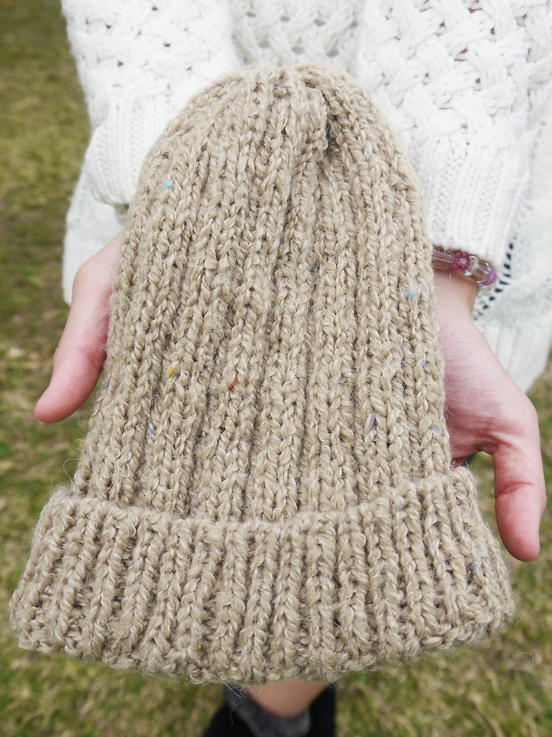 阿母100%的手作帽-溫暖奶茶色 - 帽子 - 其他材質 卡其色