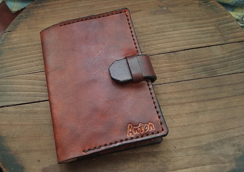 客製個人 深棕色純牛皮護照夾  (訂做情人、生日送禮) - 護照夾/護照套 - 真皮 咖啡色